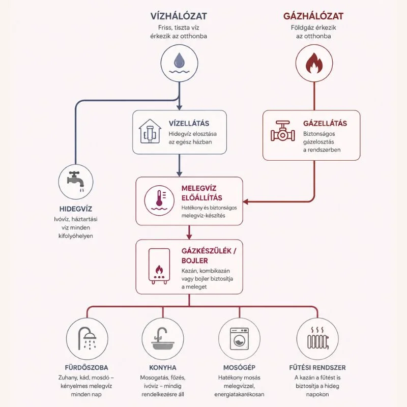 vízhálózat-gázhálózat